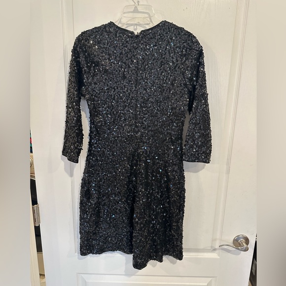 Abercrombie women’s Black Sequin 3/4 sleeve Dress Size medium - Picture 3 of 8